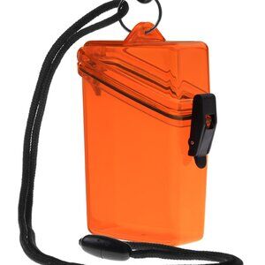 Large Waterproof Scuba Sport Security Orange Clear Plastic ID Case